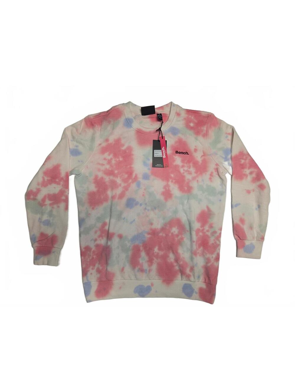 Bench Sport Dusty Rose Tie-Dye Long Sleeve Pullover Sweatshirt Womens Size M NWT